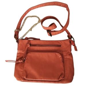 Bueno Bag Size 8x10x3 Soft Faux Leather Tangerine Color Crossbody‎ Purse Handbag